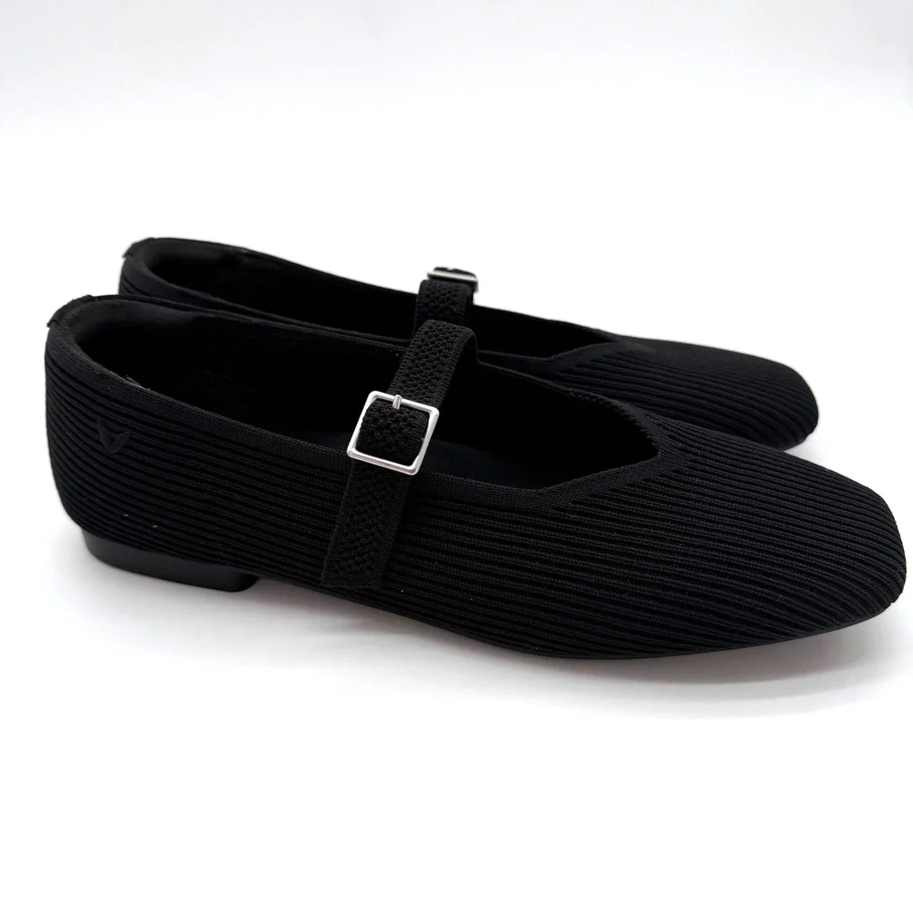 Vivaia Margot Mary Jane Comfort OldMoney Washable Arch Support Flats Black 10.5